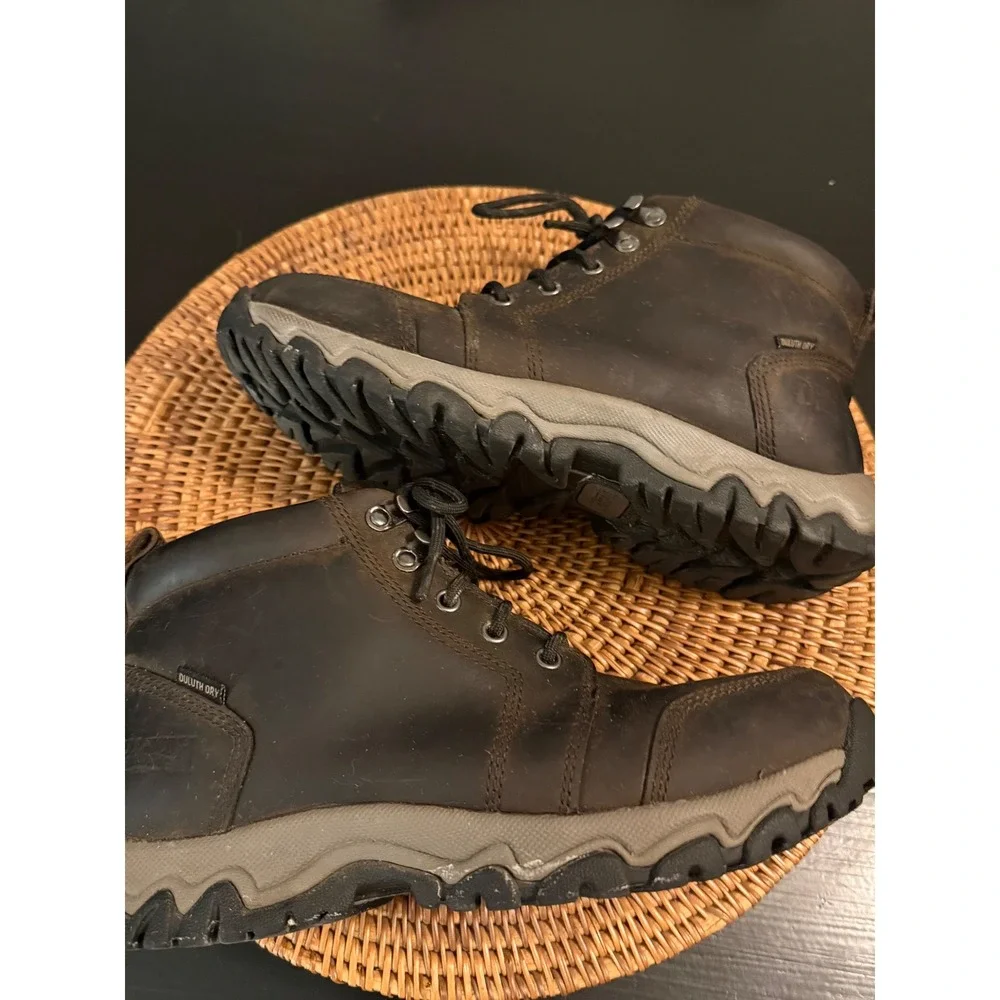 Duluth Trading Co Jackpine Waterproof Leather Boots‎ Mens 8.5 Wide Brown 52711